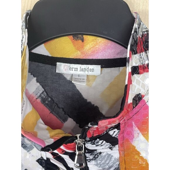 Erin London Women's Jacket Sz L Abstract Artsy Stretch Boho Casual Travel - Picture 3 of 5